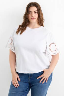 T-shirt - regular fit - broderie Anglaise