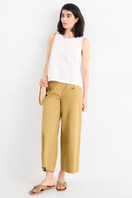 Cloth trousers - high waist - wide leg