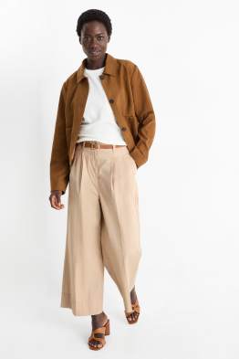 Pantaloni con cintura - vita alta - gamba larga