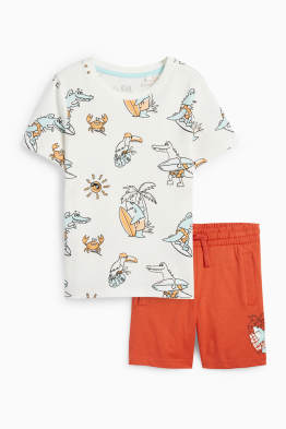 Surfer-Tiere - Set - Kurzarmshirt und Shorts - 2 teilig