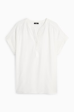 Blouse met V-hals - met structuur