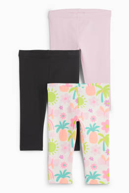 Set van 3 - bloem en regenboog - capri-legging