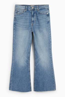 Crop flared jeans - talie înaltă
