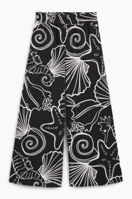 Pantaloni di stoffa - vita alta - loose fit - fantasia