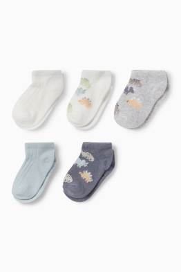 Multipack 5er - Dino - Baby-Sneakersocken mit Motiv