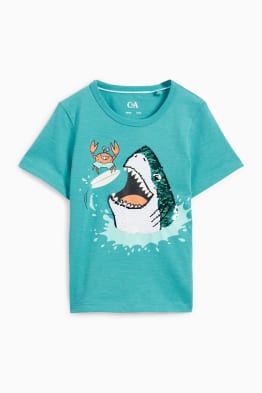 Shark - short sleeve T-shirt - shiny