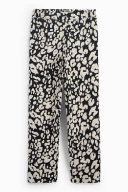 Cloth trousers - high-rise waist - tapered fit - leopard print