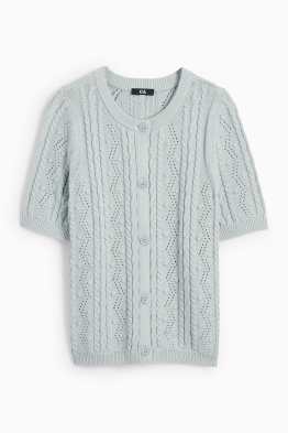 Strickjacke - Zopfmuster
