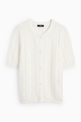 Strickjacke - Zopfmuster