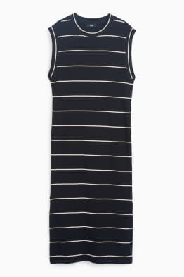 Robe-T-shirt - finition côtelée - à rayures