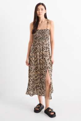 Šaty fit & flare - s leopardím vzorem - s nařasenou vrchní partií