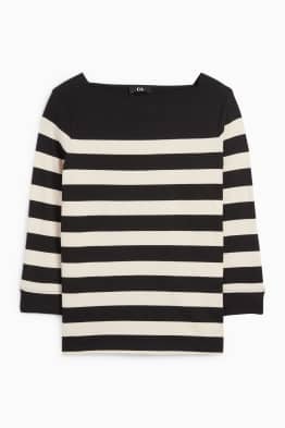 Maglia a maniche lunghe basic - a righe