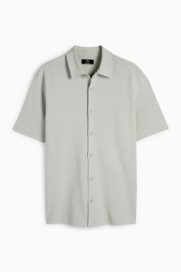 Shirt - relaxed fit - kent collar - textured