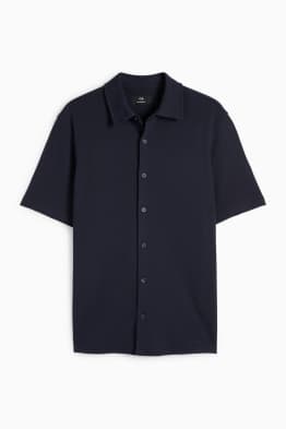 Shirt - relaxed fit - kent collar - textured