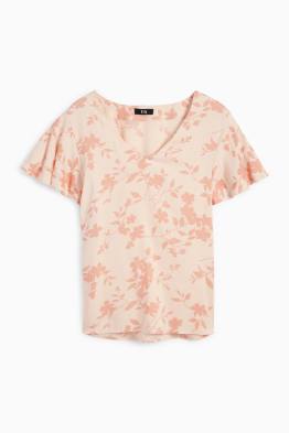Blusa con volant - a fiori
