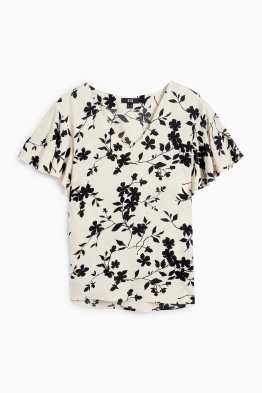 Blusa con volant - a fiori