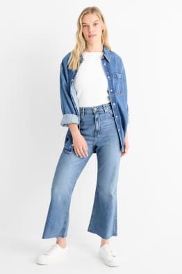 Crop flared jeans - talie înaltă