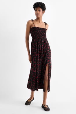 Fit & flare-jurk - gebloemd - gesmokt