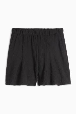 Shorts - vita alta - tessuto tramato