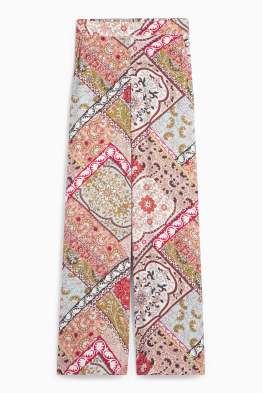 Pantaloni - vita media - gamba ampia - a fiori
