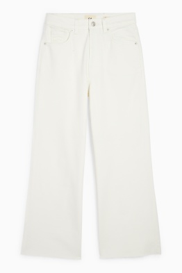 Korte wide leg jeans - mid waist