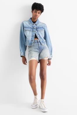Jeans-Shorts - High Waist