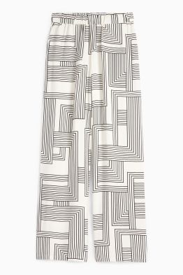 Pantalon - high waist - wide leg - met patroon