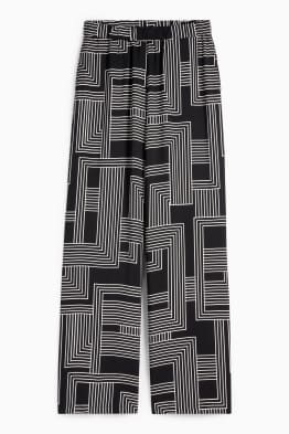 Pantalon - high waist - wide leg - met patroon