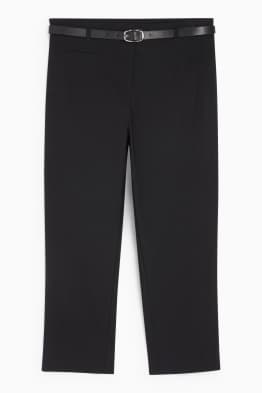 Capri broek met riem - mid waist - slim fit