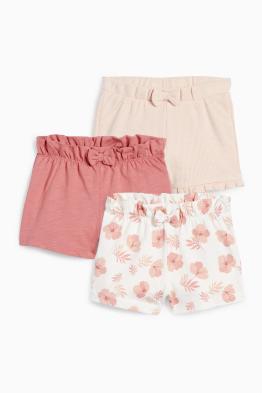 Multipack 3er - Blümchen - Baby-Shorts