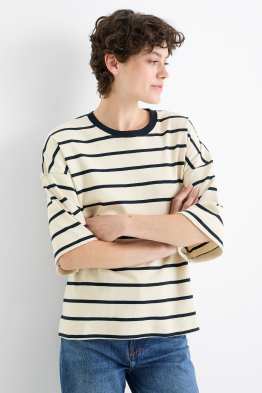 Basic T-shirt - oversized - gestreept