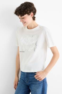 Tričko - regular fit - s lesklou aplikací