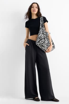 Pantalon - mid waist - wide leg