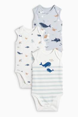 Multipack of 3 - sea creatures - baby bodysuit