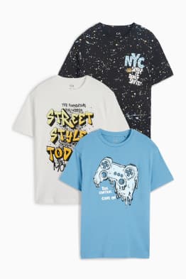 Multipack 3er - Gaming und Graffiti - Kurzarmshirt