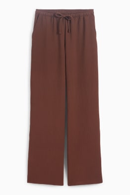 Pantalon - mid waist - wide leg