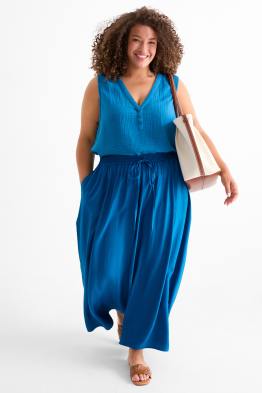 Stoffhose - High Waist - Wide Leg
