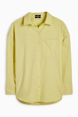 Bluse - Leinen-Mix