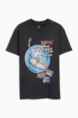 Skelet op skateboard - T-shirt