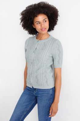 Strickjacke - Zopfmuster