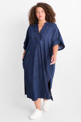Jeans-Kaftan mit V-Ausschnitt