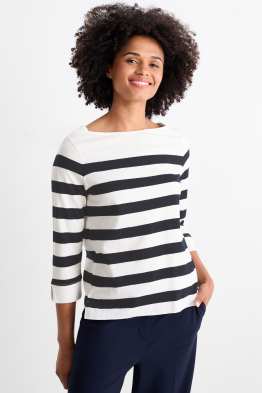 Maglia a maniche lunghe basic - a righe