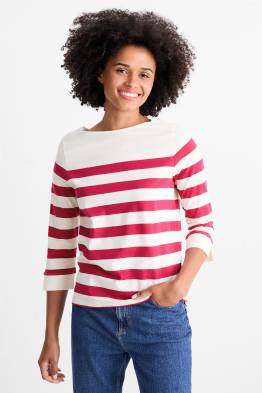 Maglia a maniche lunghe basic - a righe