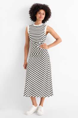 Vestido fit & flare - de rayas