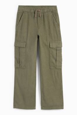 Cargohose - Leinen-Mix