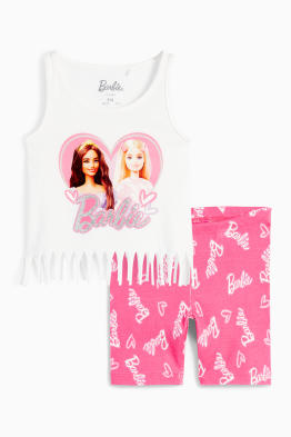 Barbie - set - topje met rafels en fietsbroek - 2-delig