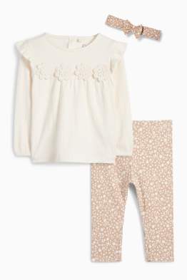 Bloemetjes - baby-outfit - 3-delig