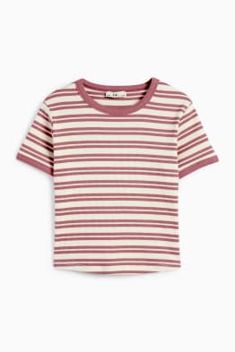 T-shirt - ribstof - gestreept