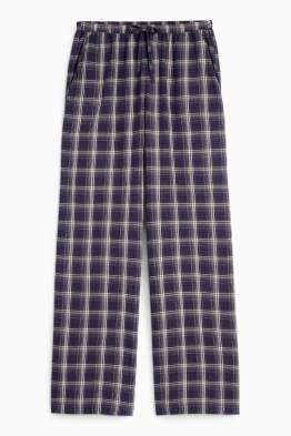Stoffhose - Mid Waist - Wide Leg - kariert