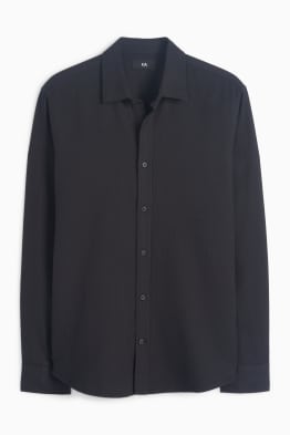 Camicia - regular fit - collo all'italiana - tramata
